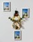 Lighted Christmas Wreath Decoration, 16 x 8 Inch Grapevine Wreath with Hat and Bow Snowman Shape Wreath for Front Door Home Garden Wall Decor